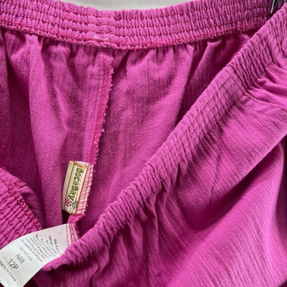 BocaBay Crinkle Pull On Pants Women 12P Elastic Waist High Rise Side Pocket Pink - Picture 10 of 10